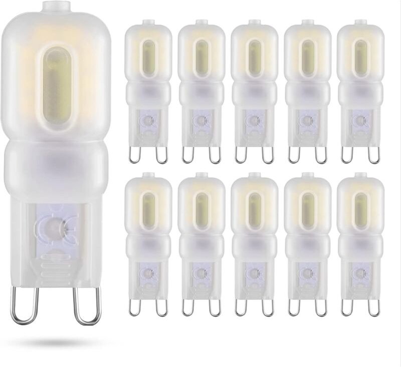 G9 LED-Lampe 3W entspricht 20、25-W-Halogenlampe, 10er-Pack, T4 G9, 220 V, G9-Sockel, weißes Licht (6000K)