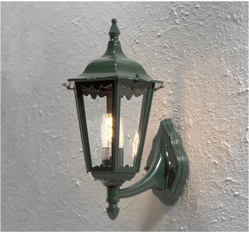 Wandleuchte FIRENZE, vierstrebig, E27, Aluminium grün, Höhe 44 cm