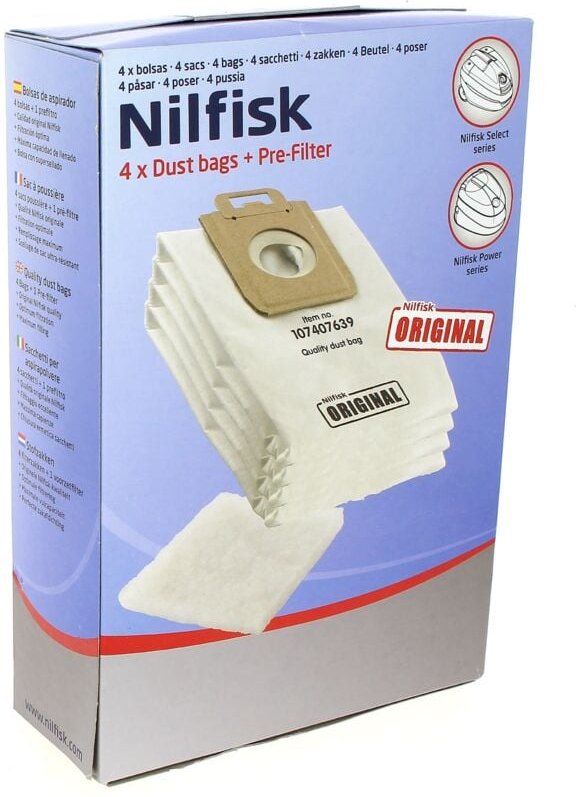 Thumbnail - Staubsaugerbeutel pro 4 Original + Filter für Staubsauger Nilfisk