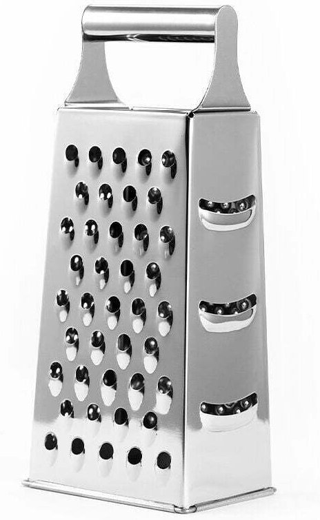 Vierseitige Edelstahlreibe, Küchengerät zum Schneiden, Schälen und Schaben, Gurkenschneider, Kartoffelreibe, Gemüsereibe