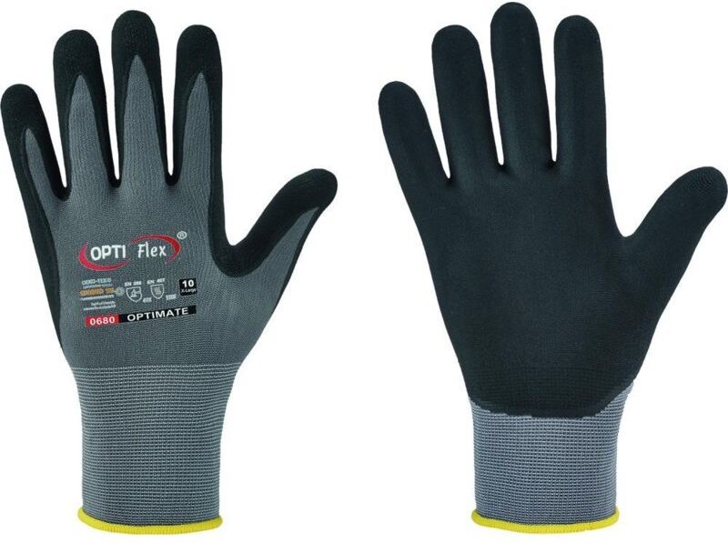 Opti Flex - optiflex 0680-08H Handschuhe optimate Größe 8 grau/schwarz en 420, en 388 PSA-Ka