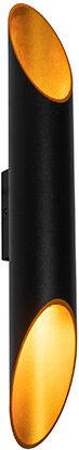 Design Wandleuchte schwarz mit Gold - Organo L.