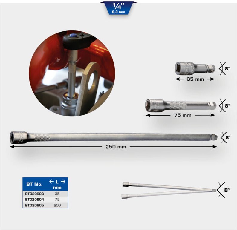 Thumbnail - Brilliant Tools - 1/4' Schwenkbare Verlängerung, 35 mm