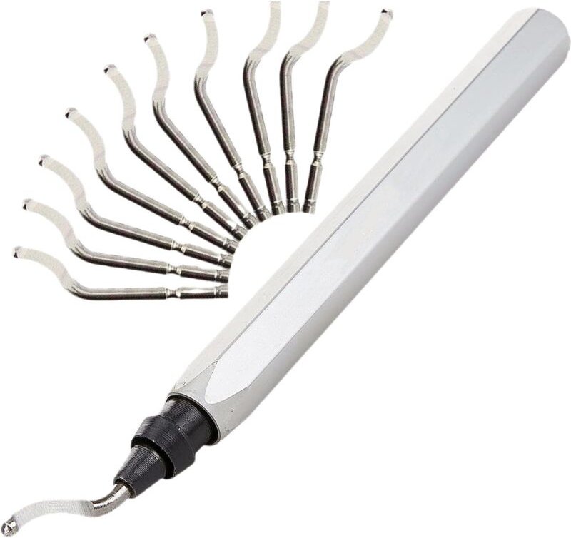 Entgratwerkzeug mit 10 Klingen aus extra-Hochleistungs-Stahl – Geeignet für Metall-, Harz-, PVC- und 3D-gedruckte Kunsts...