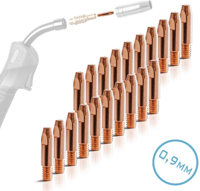 Thumbnail - Stahlwerk - Stromdüsen/ Kontaktdüsen, 4686, M6x28 in 0,9 mm, mig mag Verschleißteile Set, 20er Set
