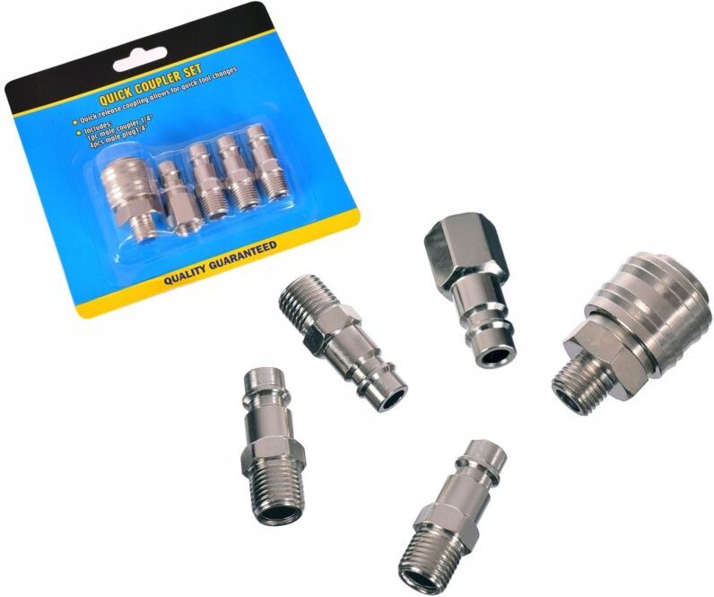 Schnellkupplungsset, 1 Stück Stecker, 4 Stück Druckluftwerkzeuge, Kompressor