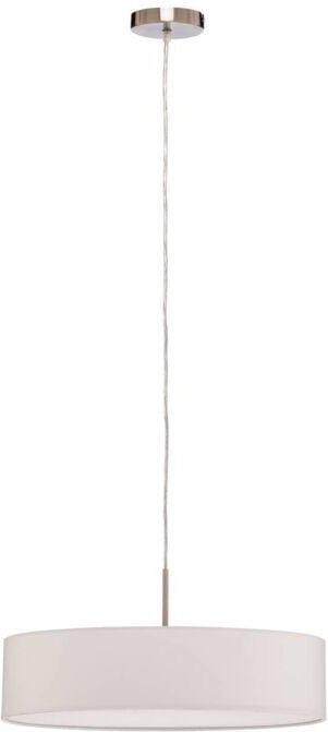 Hängeleuchte Sebatin, ø 50 cm, creme, Stoff, E27 - creme, weiß, nickel matt - Lindby