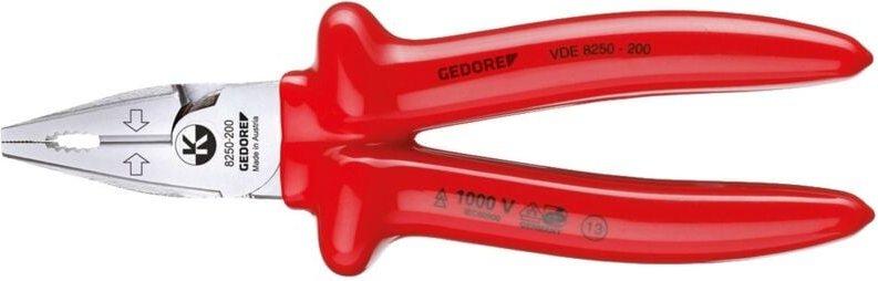 Vde 8250-200 VDE-Kraft-Kombinationszange mit Tauchisolierung 200 mm