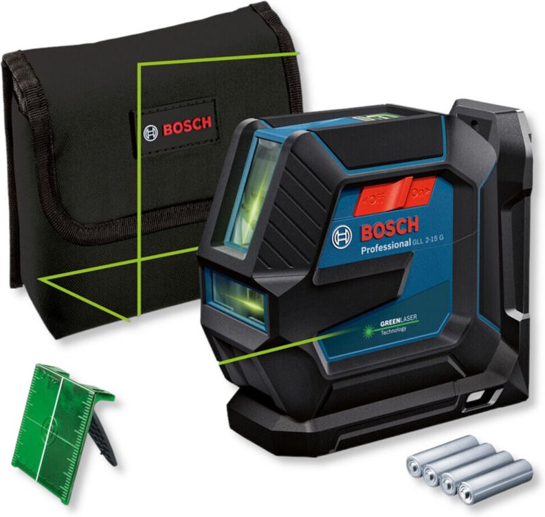 Bosch Linienlaser gll 2-15 g mit Universalhalter lb 10 in Schutztasche