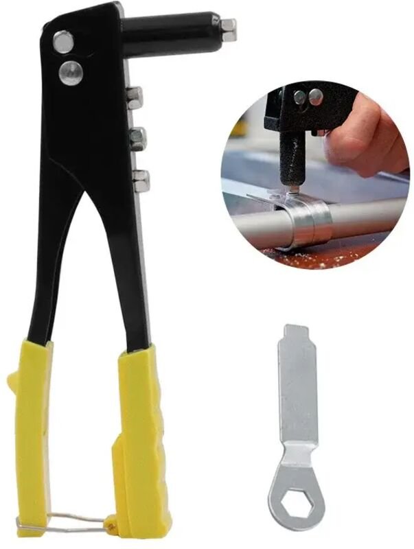 Tragbares, rutschfestes Nietpistolen-Set mit 4 Nietkopfgrößen, Metall-Nietpistole von Willow, Handwerkzeug für die Holzb...