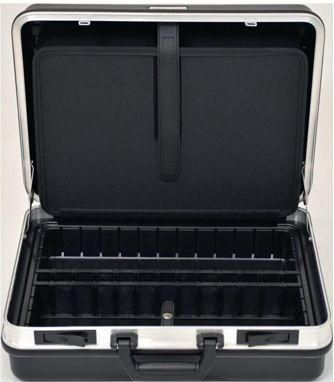 Schalenkoffer B490xT188xH365mm mit Werkzeugtaschen 24,5 l ABS-Kunststoff Alu-Rahmen