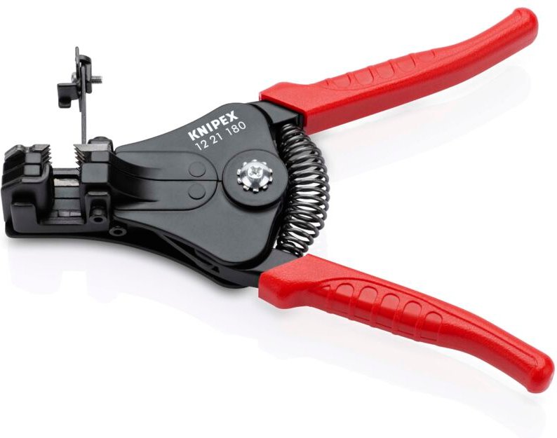 Knipex - Abisolierzange L.180mm schwarz lack.Ku.-Überzug m.Öffnungsf.