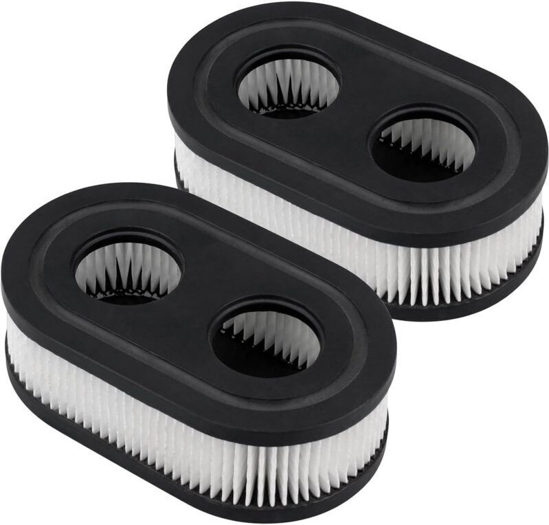 Satz mit 2 ovalen, gefalteten Papierluftfiltern für Briggs & Stratton 550E/550EX/Eco-Plus 575EX Motoren, kompatibel mit ...