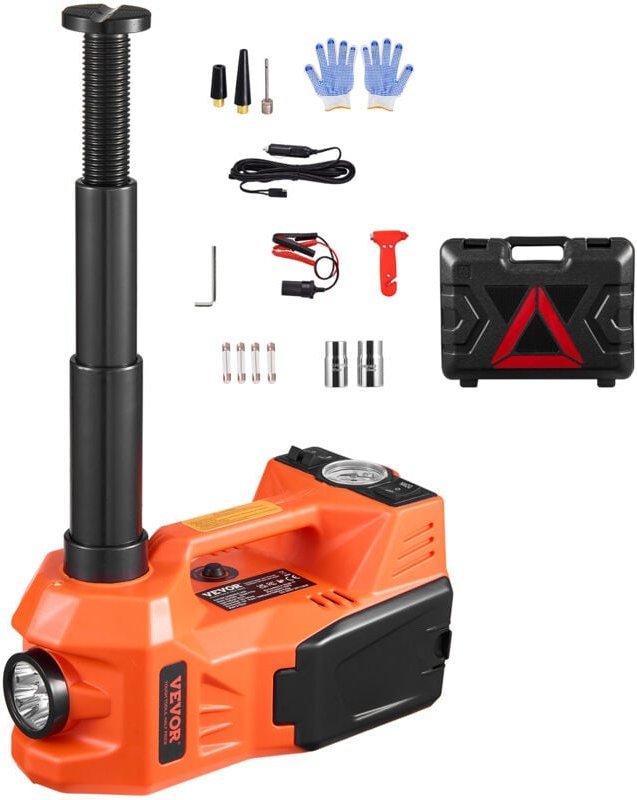 Elektrischer Wagenheber 5 t Scherenwagenheber mit eingebauter Pumpe, 12 v verstellbarer Reifenwechselersatz mit sicherem...