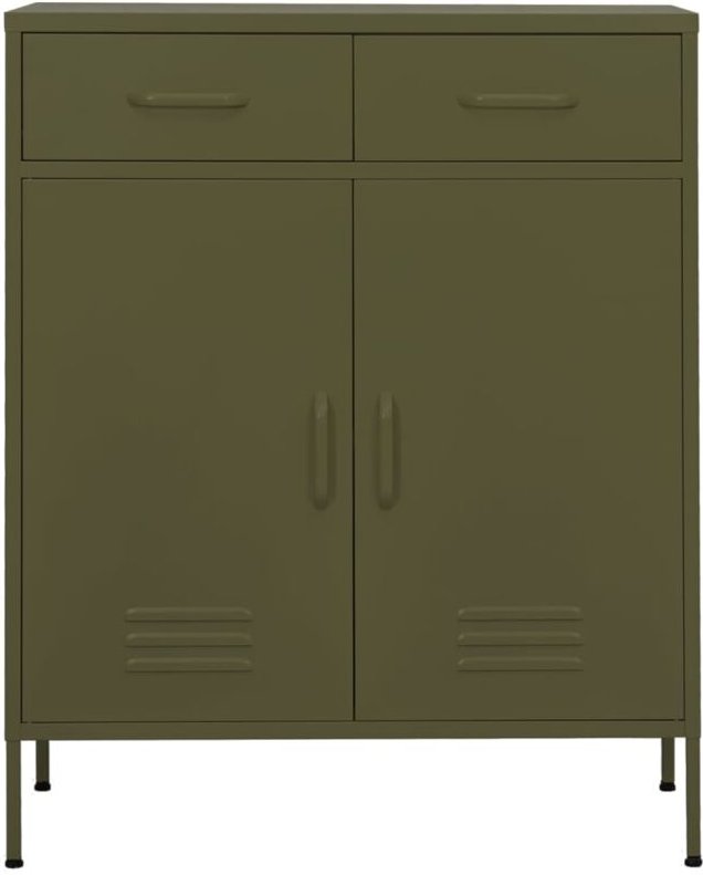 Lagerschrank Olivgrün 80x35x101,5 cm Stahl - Vidaxl