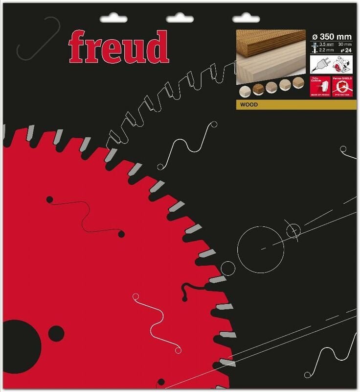 Freud - Sägeblatt für Handkreissäge Ø350 3,5/2,2 AL30 Z24 ba 20° - F03FS09742 -FR32W001H