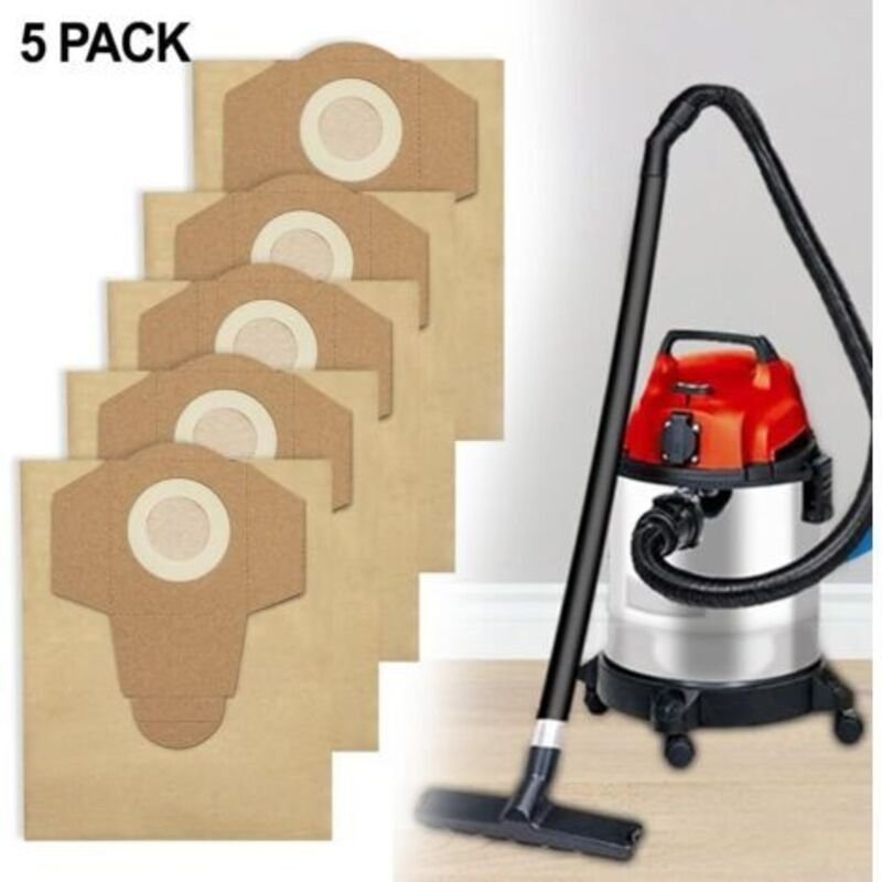 5er-Pack Schmutzfangsäcke à 20 l (passend für Nass-/Trockensauger für Staubsauger BT-VC 1250S TC-VC 18/20 Li)