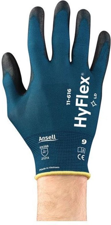 Handschuhe HyFlex® 11-616 Gr.9 grünblau/schwarz EN 388:2016 PSA II 12 PA