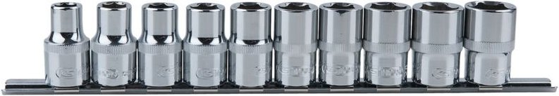 1/2' CHROMEplus Sechskant-Stecknuss-Satz, 10-tlg,