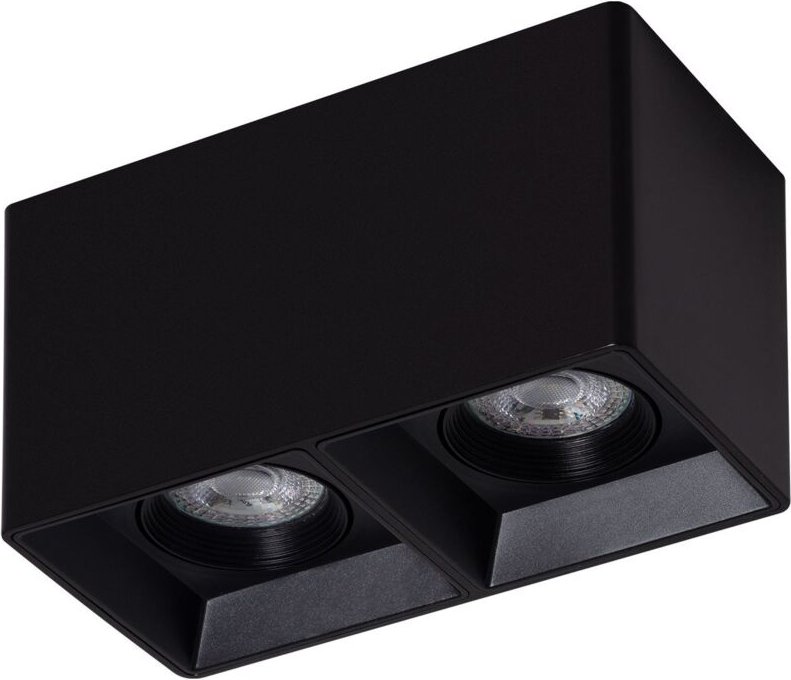 Efectoled - LED-Deckenleuchte Quadratisch Doppelt Schwarz mit GU10 Glühbirne Space 6000K Kaltweiß