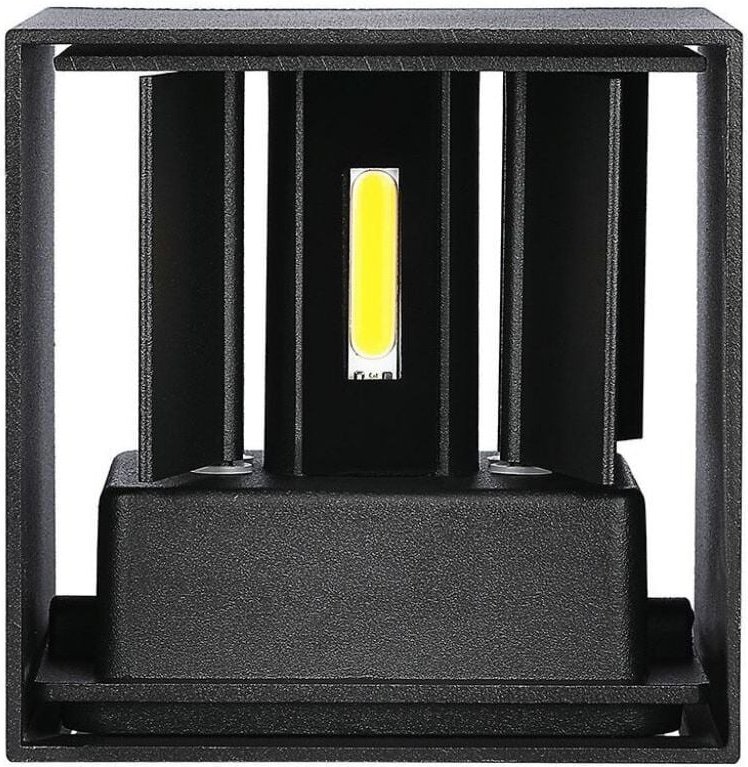 Quadratische LED-Wandleuchte, Dual-COB-LEDs, 11 w, Satinschwarz, einstellbarer Abstrahlwinkel, Naturweiß, IP65 - V-tac