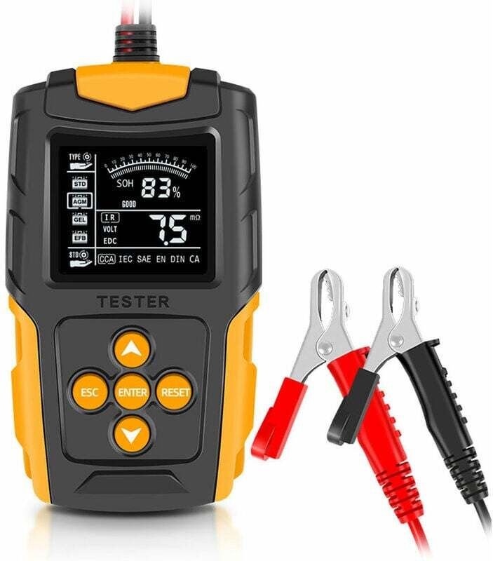 12 V/24 V Autobatterietester, LCD-Digitalbatterieanalysator, Autoladediagnosetool, SOH, SOC, CCA, IR-Messung für Auto, L...