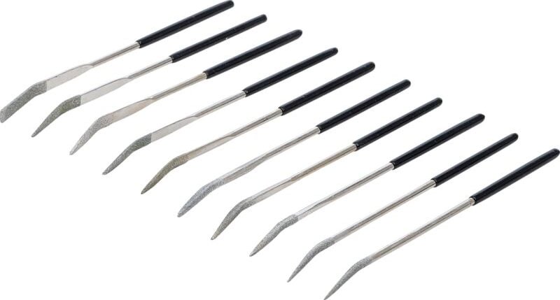 Diamant-Lochfeilen-Satz gebogen 140 x 3 mm 10-tlg.