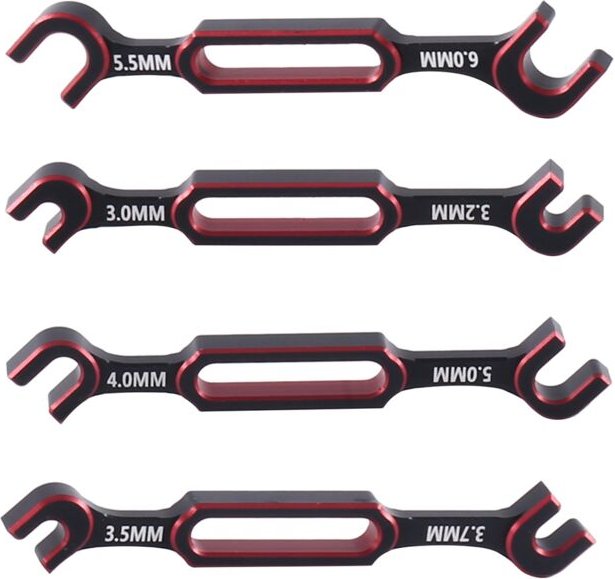 4-Teiliger SchraubenschlüSsel 3 / 3,2 3,5 3,7 4 5 5,5 6 Mm Spannschlossmutter Kugelgelenk-Entferner Universalwerkzeug fü...