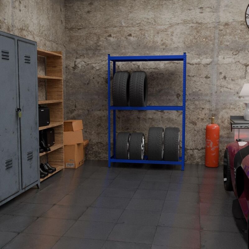 Reifenregal fur 8 reifen verstellbare stahlablagen