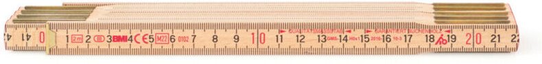 Holz-Gliedermaßstab natur, Länge: 2m - BMI