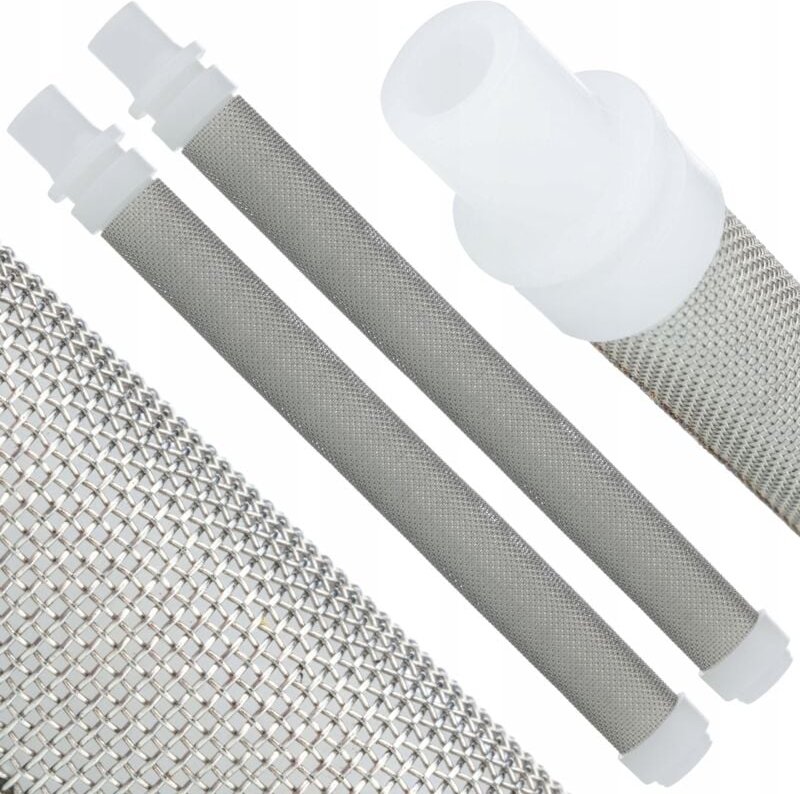 Rosfix 2er-Set Weißer Fingerfilter – 60 Mesh Filter für Spritzpistolen Metall Kunststoff Ø 9mm, L 96,8mm Spritzgeräte Zu...