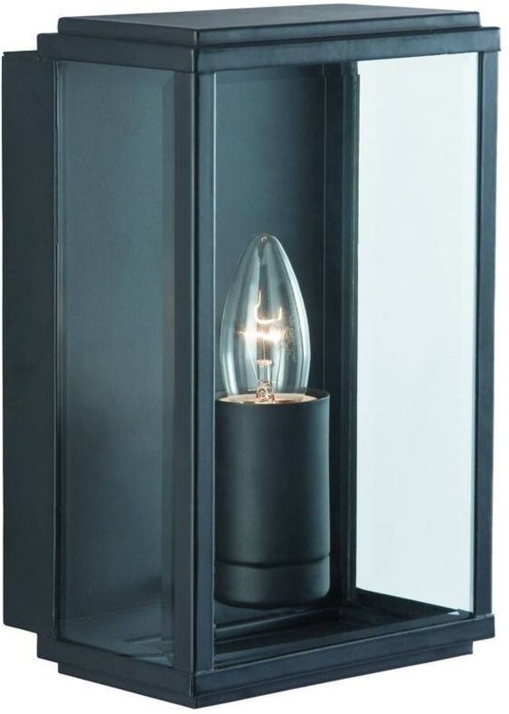 Searchlight - Box - 1 Licht Gartenwandleuchte im Freien Schwarz IP44, E27