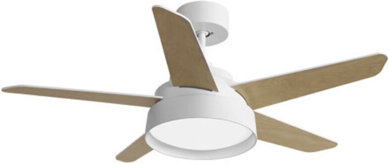 Ventilator 25w Dc White Lebeche 5 Blades Rev. White/beech 6 Vel. 3000-4000-6000k 132d Remote,memory & Timer - Fabrilamp