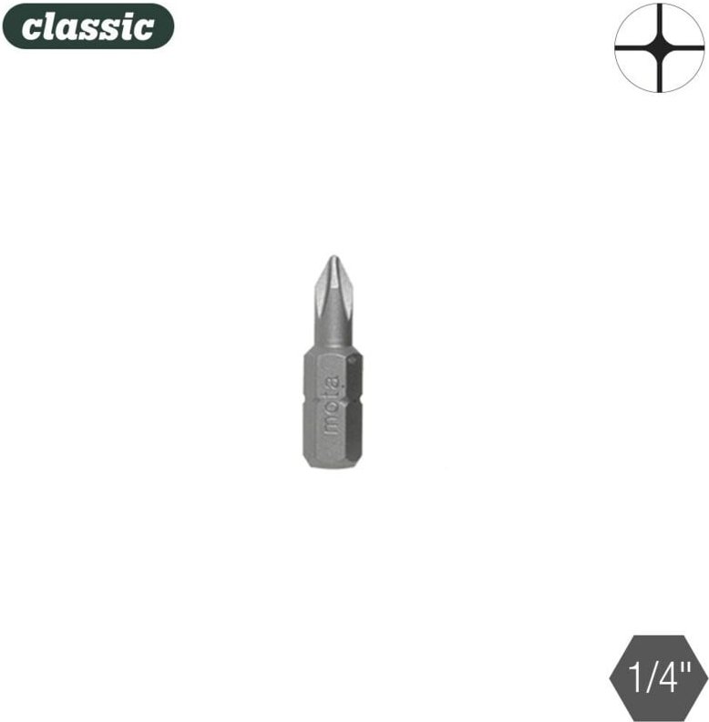 Mota - Satz mit 10 philips ph 1x25mm 1/4' Stahl BPH125 Bits