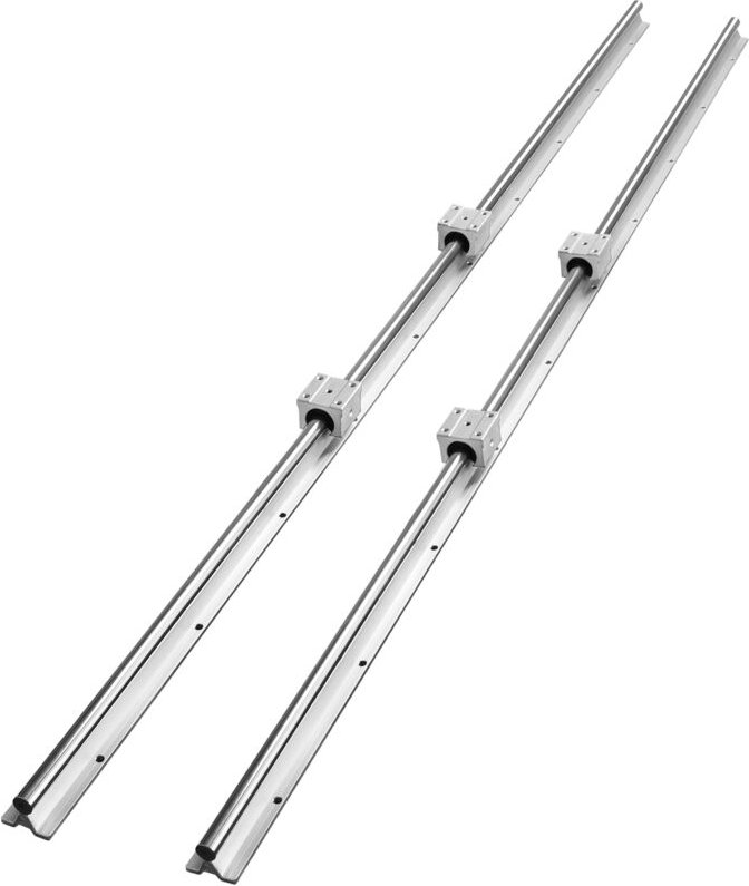 Vevor Linearführung Linearschiene 2 Stk. SBR20-1500mm Kohlenstoffstahl Aluminium Führungsschiene mit 4 Stk. SBR20UU-Glei...