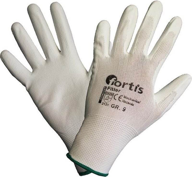 Handschuh Fitter, PU/Nylon,weiß, Gr.9 Fortis