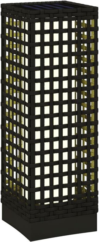 Outsunny Solarlampen Rattan mit Lichtsensor, Aufladbar LED Solarleuchte IP44 Wasserdichte, Outdoor Lampe Solarlaterne Au...