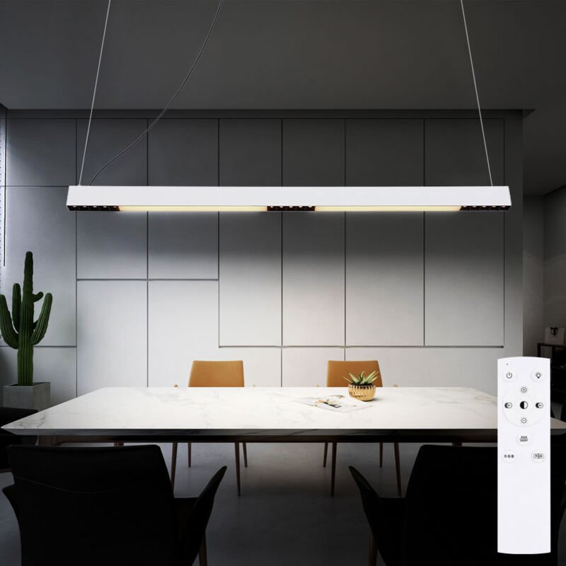 Led Hängeleuchte Esszimmerlampe Wohnzimmerleuchte Tageslichtlampe dimmbar rgb Farbwechsel Fernbedienung cct, led 34W 130...