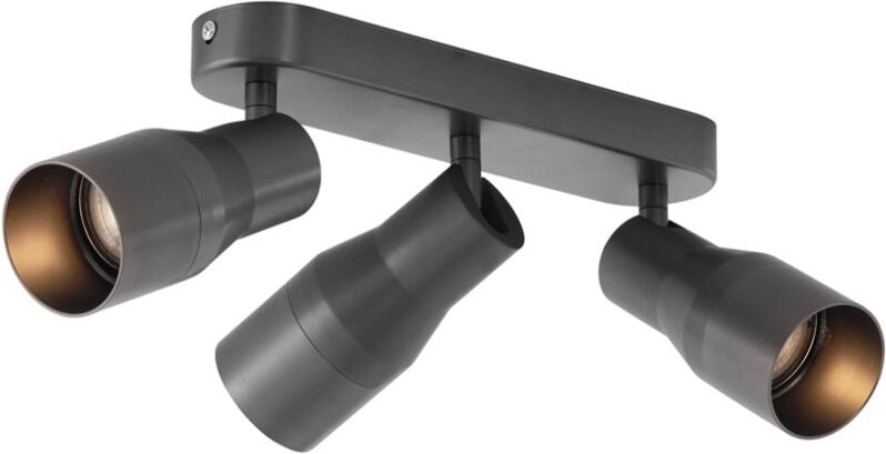 Runde Deckenleuchte Gunmetal GU10 50mm 3-flammig - Stanley