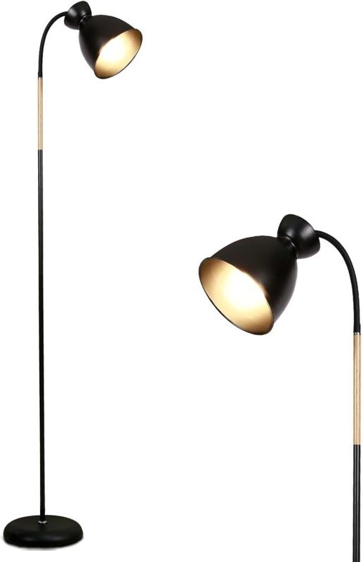 Anten Schwenkbare Stehlampe Schwarz E27 Fassung MAX 60W Höhe 159CM Retro Metall-Stehleuchte 1 Flammig Für Wohnzimmer, Sc...