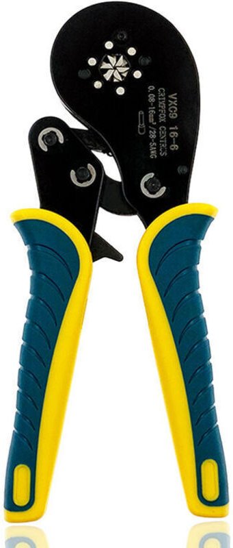 Tigrezy – Crimpzange für Rohre und Kabelschuhe, Crimpkapazität 0,08 – 16 mm² – Gelb, Grün