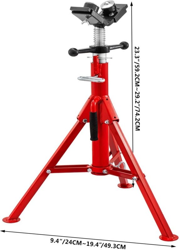 Hoher, zusammenklappbarer Rohrständer, V-Kopf, Stahl-Wagenheber, 2 Tonnen - Mophorn