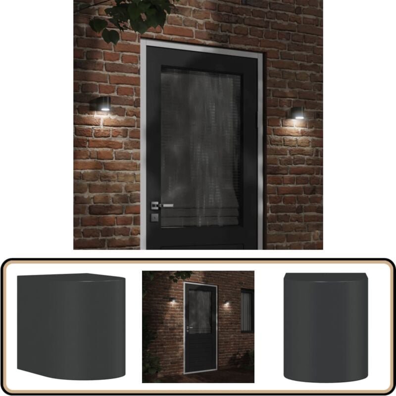 Außenwandleuchte Schwarz Aluminiumdruckguss - Outdoor Wandleuchte - Gartenleuchte - led Wandleuchte - Edelstahl Wandleuc...