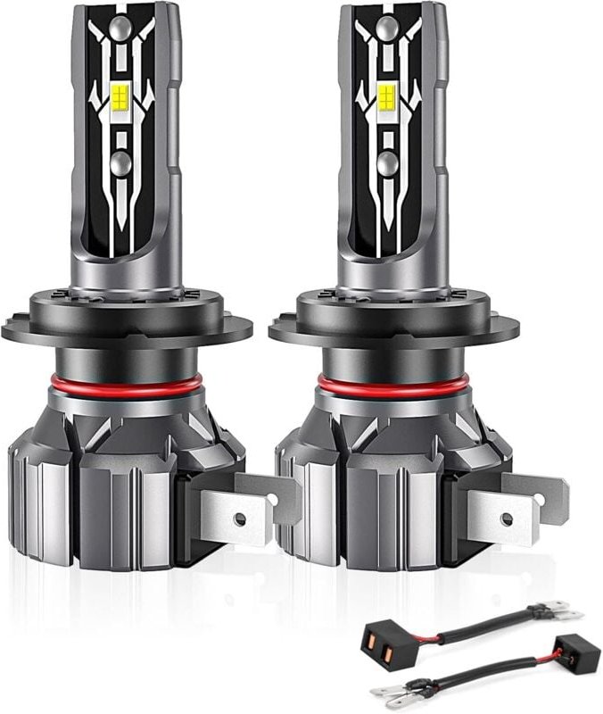 2 PiècesH7 LED Phare Blanc 6000K Ampoule de Voiture Feux de Croisement/Faisceau de Route pour Voitures et Motos