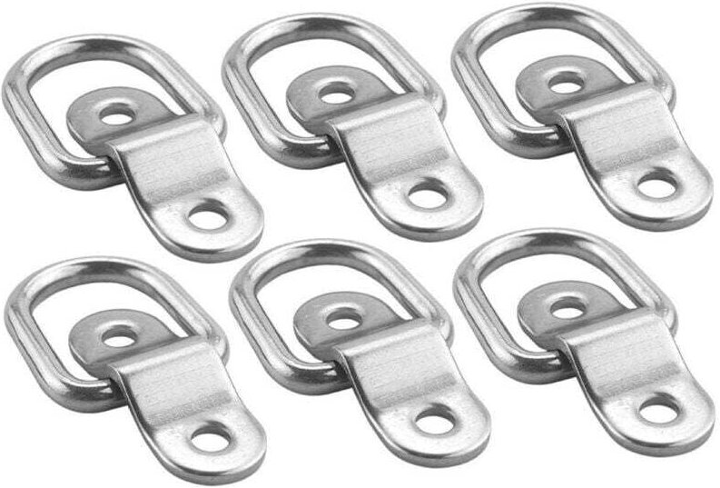 CHOYCLIT 8-teiliger D-Ring-Zurrring für Ladungsanker, Anhängeranker, geschmiedeter Zurrring mit 16 Schrauben zur Ladungs...