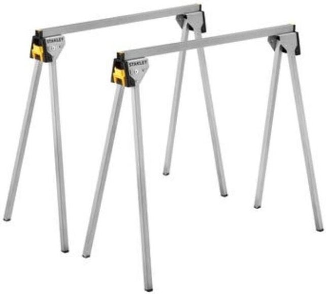 2 Stück Klappbare Metallstaffeleien von Stanley Offen: 73,6 x 42,4 x 85,5 cm Gefaltet: 10,5 x 9,6 x 79,4 cm