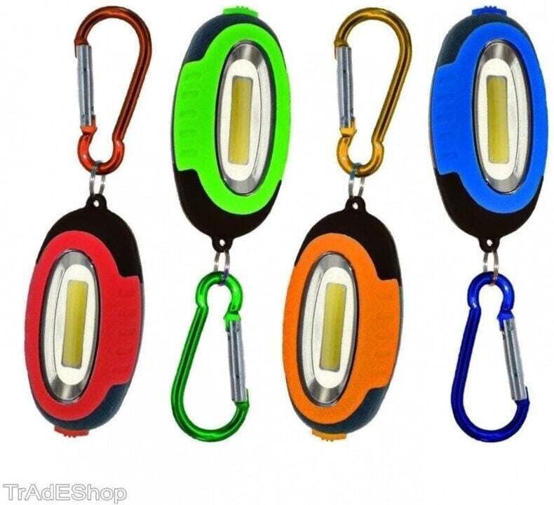 YMYNY Mini-Taschenlampe mit 3 LEDs, COB, weißes und rotes Licht, SMD-Schlüsselanhänger-Taschenlampe mit Haken –