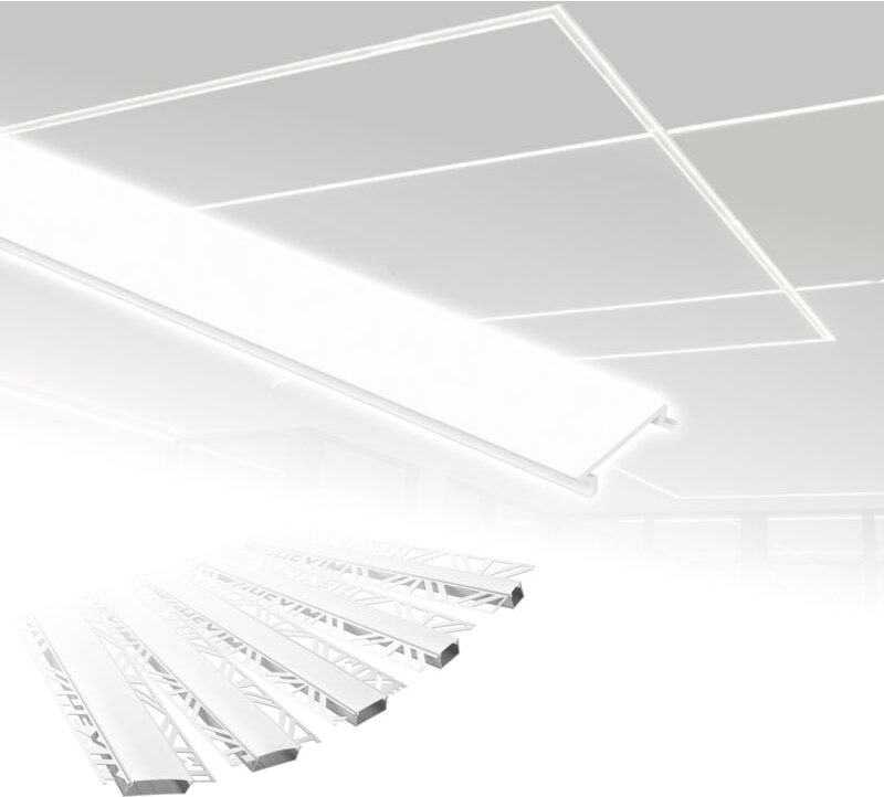 Hexim - led Trockenbauprofil 2m Aluminium Profil Unterputz Lichtleiste für LED-Streifen inkl. Abdeckung: aled 2 - 20mm L...