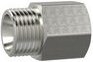 Riegler Reduziernippel, lang, G 3/8 a., G 1/4 i., SW 19, Edelstahl 1.4571