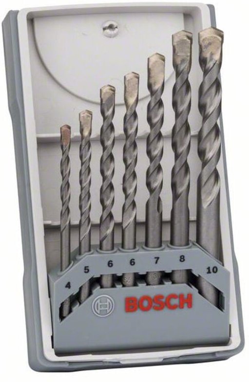 Bosch - Accessories CYL-3 2607017082 Hartmetall Beton-Spiralbohrer-Set 7teilig 4 mm, 5 mm, 6 mm, 6 mm,